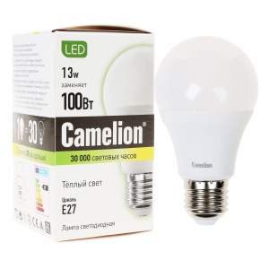 Лампа светод. Camelion GLOBE 13Вт E27 3000K A60 (12045)