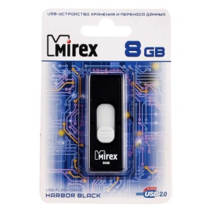 USB флэш-накопитель  8 ГБ  Mirex HARBOR BLACK 8GB (ecopack)	