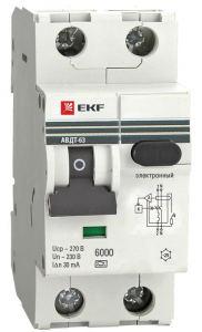 EKF PROxima автомат. выкл. диф. тока АВДТ-63 32А/30мА (хар-ка C, эл. УЗО типа A) 6кА  DA63-32-30e 