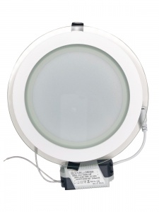 Светодиодный светильник 705R-12W-WH 6000K круглый со стеклом