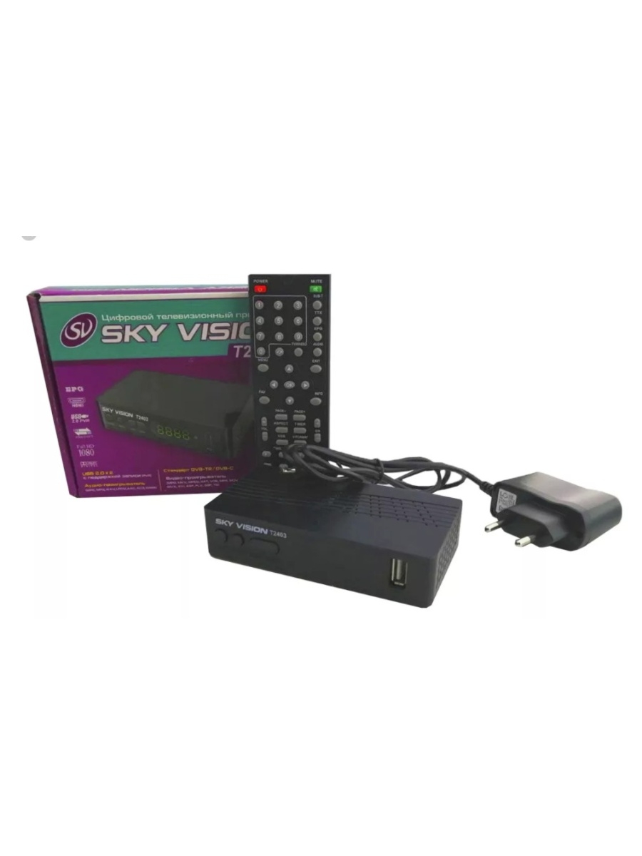 Цифровой Ресивер DVB-T2 Sky Vision Т2403 (дисплей + кнопки на передней панели)