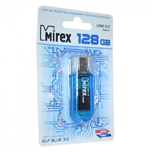 USB 3.0 флэш-накопитель  128 ГБ  Mirex ELF BLUE 128GB (ecopack)