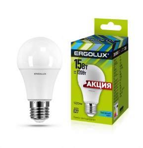 Лампа светодиодная  Ergolux 15Вт Е27 4500К ЛОН 13638