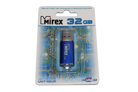 USB флэш-накопитель  32 ГБ  Mirex UNIT AQUA 32GB (ecopack)