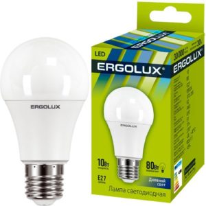 Ergolux лампа светодиодная ЛОН 10Вт E27 6500K 12879