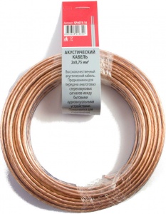 Акустический кабель 2x0,75 мм2 100 м прозрачный 402-077 ДЖ цена за 1м.