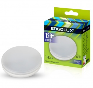Лампа светодиодная  Ergolux LED-GX53-12W-6K 14238