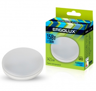 Лампа светодиодная Ergolux LED-GX53-15W-4000K  14239