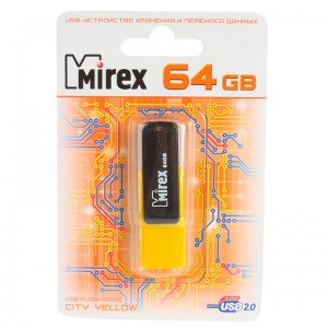 USB флэш-накопитель  64 ГБ  Mirex CITY YELLOW 64GB (ecopack)
