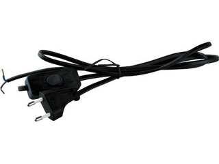 Шнур S-LRBK, Черный (сетевой кабель с плоской вилкой, выкл, б/з 1.5 м)   Volsten (Camelion) (9351)