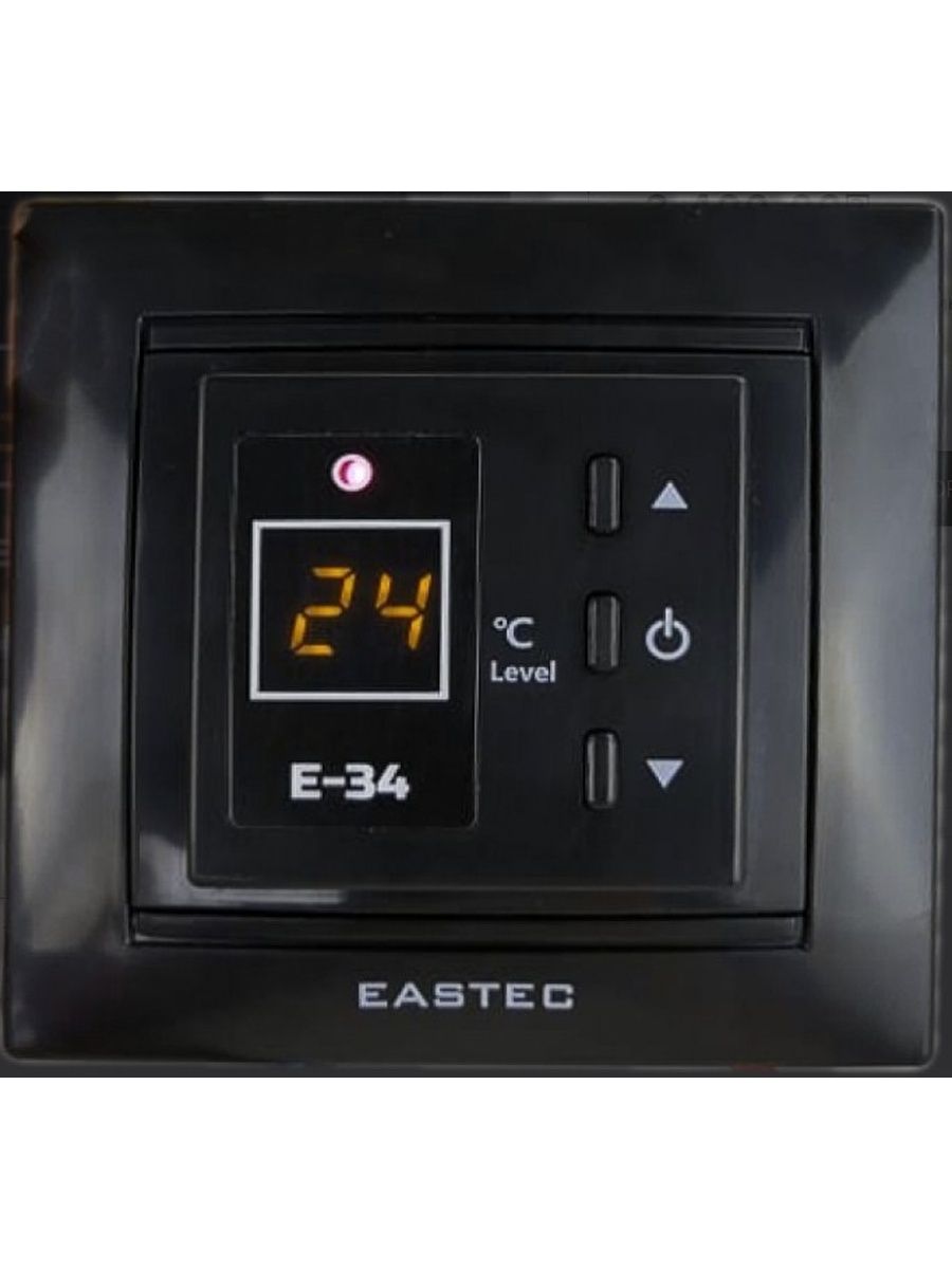 Терморегулятор EASTEC E-34 черный  (Встраиваемый 3,5 кВт)