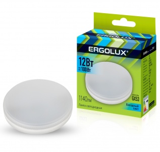 Лампа светодиодная  Ergolux LED-GX53-12W-4000K 14237