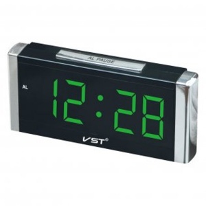 часы сетевые VST 731-2 зеленые цифры 220V