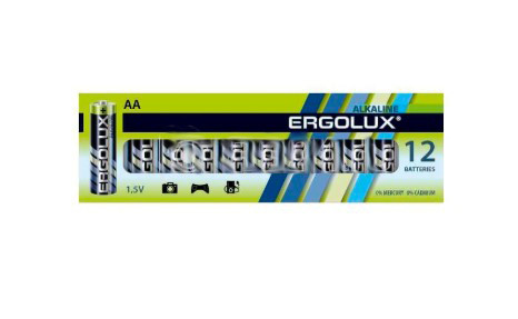 Ergolux LR6 Alkaline BP-12 (LR6 BP-12, батарейка,1.5В) (11749)