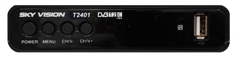Цифровой Ресивер DVB-T2 Sky Vision Т2401 (дисплей + кнопки на передней панели)