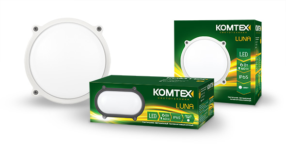 KOMTEX LUNA LED (Свет-к влагозащ. 12W накладной овальный водозащ.) IP65 31 х 215мм Закамье