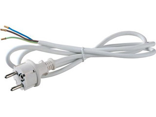 Шнур S-LR2A, Белый (сетевой кабель с прямой евровилкой, земля, 1.5 м)   Volsten (Camelion) (9344)