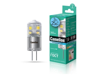 Светодиодная лампа Camelion G4-3W 4500K 220В 13863