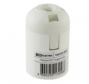 Патрон Е27 пластик белый подвесной  TDM SQ0335-0007