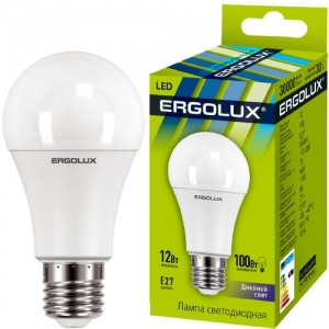 Ergolux лампа светодиодная ЛОН 12Вт E27 6500K 12880