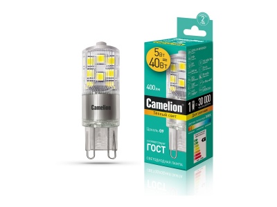 Светодиодная лампа Camelion G9-5W 3000K 13704